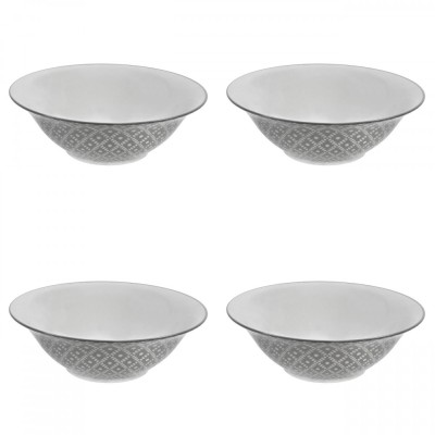 Set boluri, 4 piese, 1.65 L, Portelan, Alb model foto