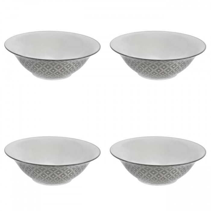 Set boluri, 4 piese, 1.65 L, Portelan, Alb model
