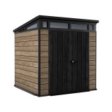 Căsuță de grădină Signature PENT 7X7 din plastic, lemn de frasin