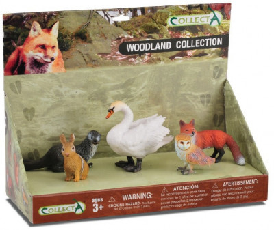 Set 5 figurine Animale din padure pictate manual LPP Collecta foto