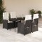 vidaXL Set mobilier de grădină cu perne, 5 piese, negru, poliratan 3212293