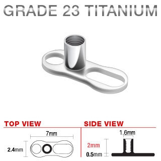 Implant subcutanat de titan microdermic, 2 găuri, 2 mm foto