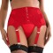Set Portjartier si Bikini 6 Jartiere, Rosu, S/M