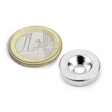 Magnet neodim disc cu gaura ingropata, &Oslash;18&amp;#215;4 mm, N35