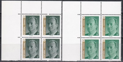 Spania 1997 - Regele Juan Carlos I - Noi valori, Bloc de 4, MNH foto
