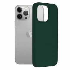 Husa iPhone 13 Pro Silicon Verde Slim Mat cu Microfibra SoftEdge foto