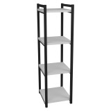 Cumpara ieftin Biblioteca Harvey metal negru si melaminat alb 33x28x100cm