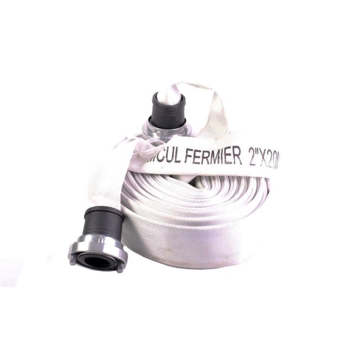 Furtun tip pompieri, 2 toli, tip C, 20m, cu racorduri, 13 bari, Micul Fermier, GF-0290