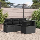 VidaXL Set de canapele pentru grădină 5 pcs Negru 100 x 55 x 73 cm