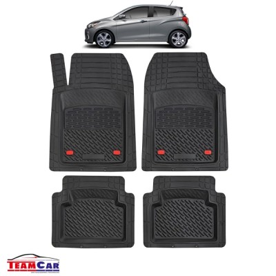 Covorase Auto TeamCar&amp;reg; Tip Tavita Compatibile Chevrolet Spark M400 (2015&amp;ndash;2022) Negru Material Rezistent foto