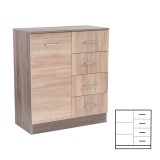 Cumpara ieftin Comodă Miami cu 1 ușă și 4 sertare 80x92 cm stejar Sonoma-stejar York