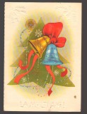 CPIB 24577 CARTE POSTALA - FELICITARE DE ANUL NOU: CLOPOTEI, SCRISA SI NECIRCULATA