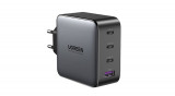 UGREEN CD226 &Icirc;ncărcător AC, 3x USB-C, 1x USB-A, GaN, PD3.0, QC4+, 100W, cablu de 1,5 m (gri)