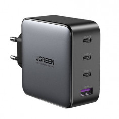 UGREEN CD226 Încărcător AC, 3x USB-C, 1x USB-A, GaN, PD3.0, QC4+, 100W, cablu de 1,5 m (gri)