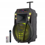 Sistem karaoke 121F cu microfon wireless, boxa 120W PMPO, LED RGB