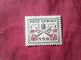 Serie 1 valoare Vatican 1931 - Papa Pius XI si Stema , supratipar rosu , 25c/30c