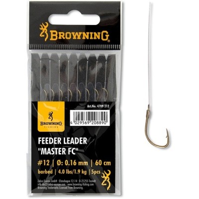 Carlige Legate Browning No.6 10cm 0.12mm Braid Feeder Leader Method Push Stop foto