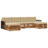 vidaXL Seturi de canapele cu pernă 6 pcs Lemn Solid de Acacia 3383686