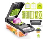 Feliator multifunctional 12 &icirc;n 1 pentru legume si fructe, cu 7 lame inox