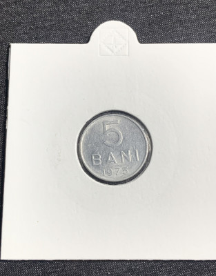 Moneda 5 bani 1975 foto