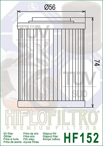 Filtru Ulei HF152 Hiflofiltro Aprilia Bombardier Can-An CFMoto Cod Produs: MX_NEW HF152