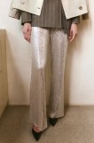 Answear Lab pantaloni femei, culoarea bej, drept, high waist