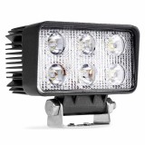 Proiector LED AWL02 6 LED 18W 12V 24V 12-60V, fascicul concentrat, IP67, 6000K, 111x61x55 mm, AMiO, pentru Off-road, ATV, UTV, barca, TIR, autobuz