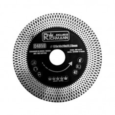 Disc diamantat turbo subtire, dublu segmentat, placi ceramice, taiere umeda si uscata, 125x22.23x1.3 mm, Richmann Exclusive GartenVIP DiyLine