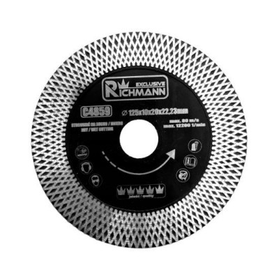 Disc diamantat turbo subtire, dublu segmentat, placi ceramice, taiere umeda si uscata, 125x22.23x1.3 mm, Richmann Exclusive GartenVIP DiyLine foto