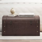 vidaXL Cufăr de comori cu zăvoare maro &icirc;nchis 79,5x39,5x39,5 cm placaj