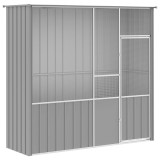 Colivie pentru pasari gri 215x78x200 cm otel galvanizat
