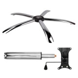 Cumpara ieftin Set placuta balans metalica 20 cm x 15 cm, baza 60 cm si cilindru piston, gaz, pentru scaune birou, argintiu, 35 cm