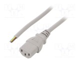 Cablu 3x0,75mm2 IEC C13 mamă 0,5m gri 10A 250V LIAN DUNG