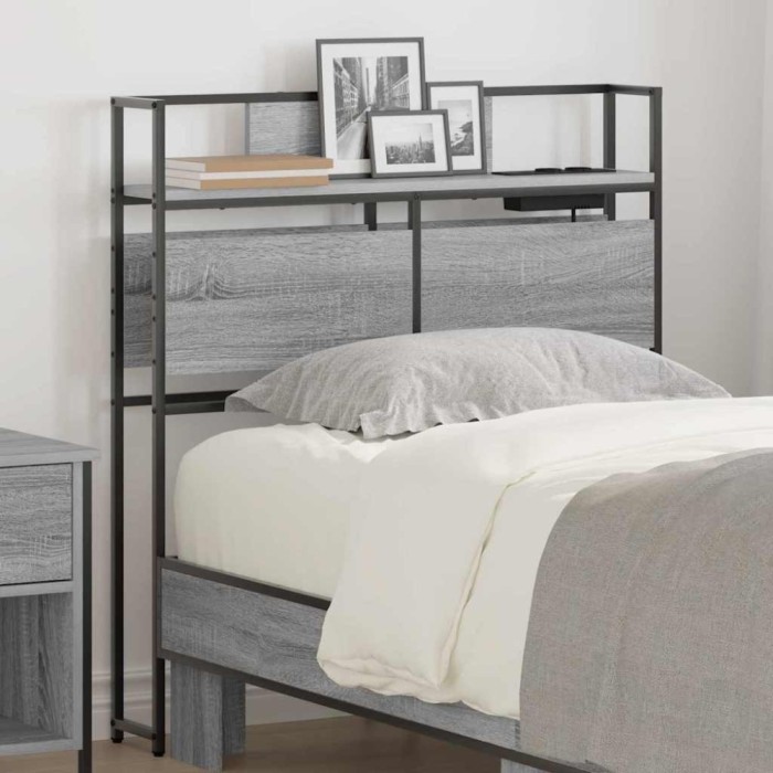 vidaXL Tăblie de depozitare cu raft sonoma gri 80 cm Lemn compozit 859618