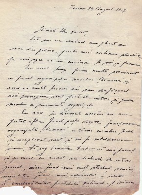 Autograf: Septimiu Albini catre omul politic Emil Pop, la Cluj, in august 1927 foto