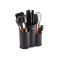Set de cutite si ustensile de bucatarie cu suport, 14 piese Zass Gourmet ZG-KS 08, Negru - NOU
