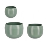Cumpara ieftin Set 3 ghivece flori metal verde Keyra 24x19.5 cm, 31x26 cm, 36x28 cm