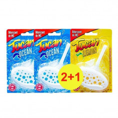 Odorizant WC TUCAN solid 40g - 2buc Ocean + 1buc Lemon CADOU foto