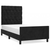 Cumpara ieftin Cadru de pat cu tablie, negru, 80x200 cm, catifea