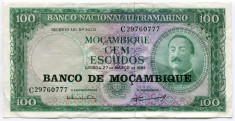 Bancnota Mozambic 100 escudos 1961, XF- foto
