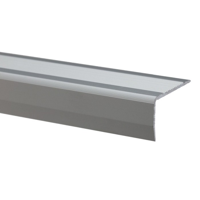 Profil aluminiu pentru treapta, SET S42, autoadeziv, argintiu, 40 x 22 x 1000 mm