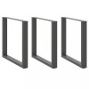 VidaXL Picioare de masă &icirc;n formă de U, 3 buc., antracit, 90x(72-73) cm, oțel 4013210