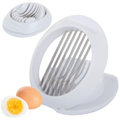 Slicer pentru ouă fierte, material plastic și oțel, dimensiuni 11cm x 13.5cm x 4cm foto
