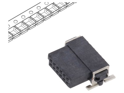 Conector PCB-PCB mamă 12 pini, aurit, TE Connectivity foto