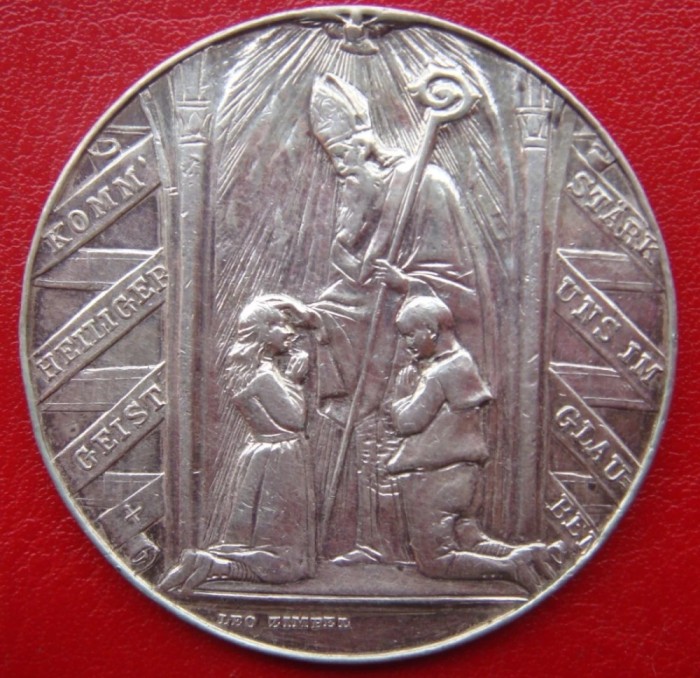 Medalie argint Germania semnata L. Zimpel - Episcopul Franz Maria LINZ
