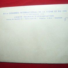 Plic si 3 Invitatii la Congresul International al Viei si Vinului 1968 cu festiv