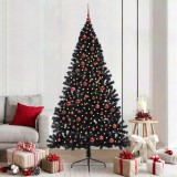 VidaXL Pom de Crăciun artificial pre-iluminat Negru 210 cm PVC 3397154