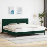 vidaXL Cadru de pat cu headboard Verde &icirc;nchis 180 x 200 cm Catifea 42027681