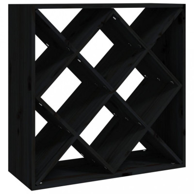 Dulap de vinuri, negru, 62x25x62 cm, lemn masiv de pin foto