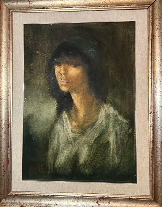 Portret feminin &ndash; Giorgio Piga, 1980 &ndash; pictură originală pe p&acirc;nză